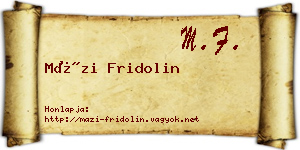 Mázi Fridolin névjegykártya